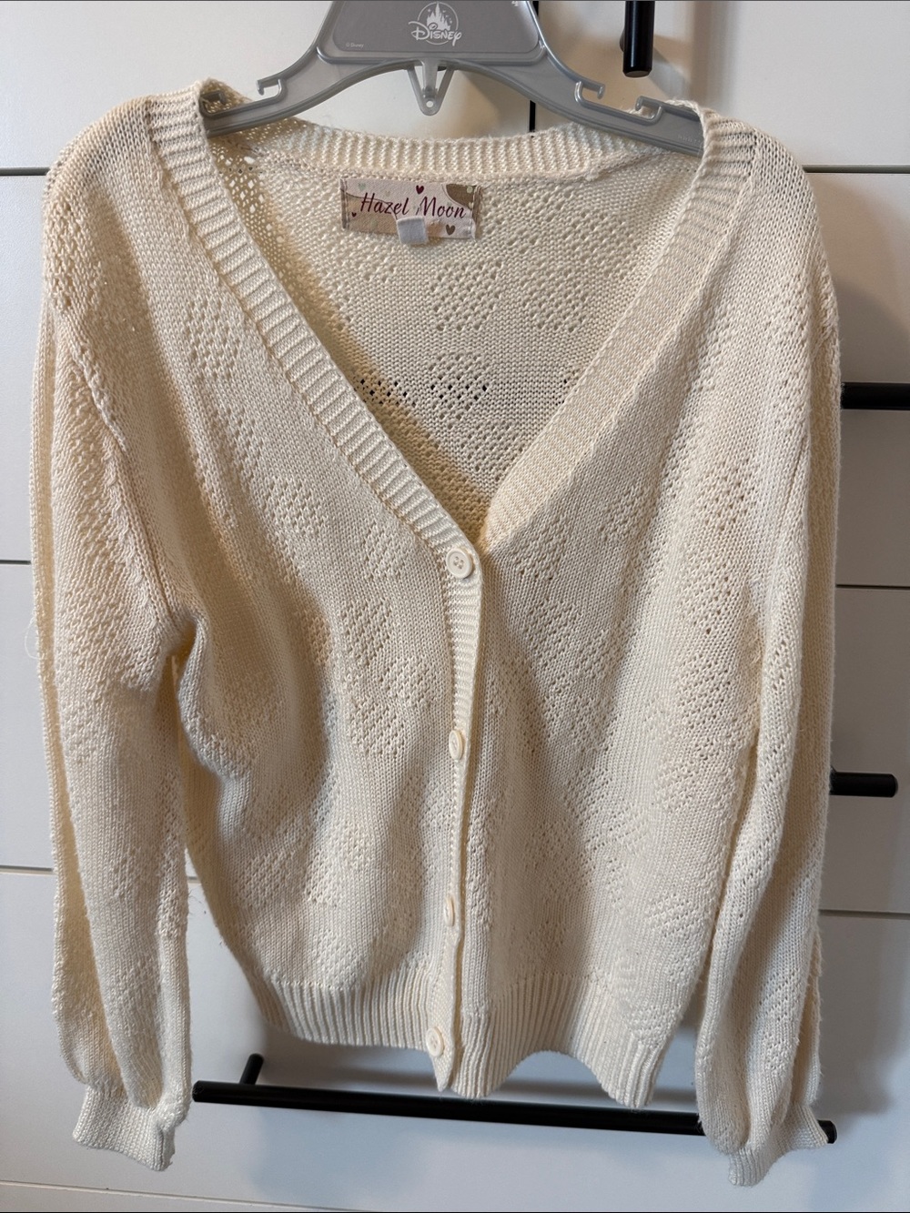 Hazel Moon Cream V-Neck Button-Front Cardigan